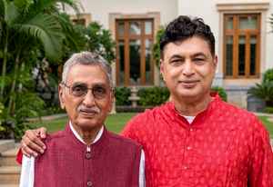 Thomas Arul with his father